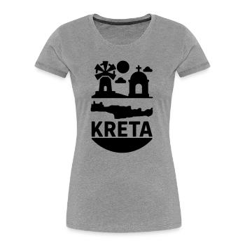 kreta wahrzeichen insel griechenland - Frauen Premium Bio T-Shirt - Grau meliert - Vorne - Mia (176cm)