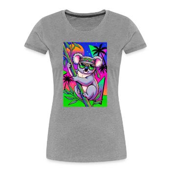 Koala - Women's Premium Organic T-Shirt - heather grey - Front - Mia (176cm)