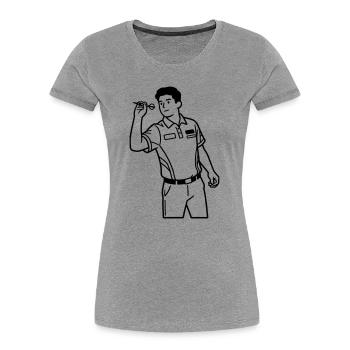 Fléchettes - T-shirt bio Premium Femme - gris chiné - Devant - Mia (176cm)