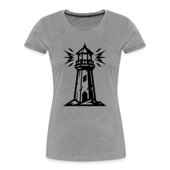 Icône du Phare - T-shirt bio Premium Femme - gris chiné - Devant - Mia (176cm)
