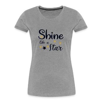 like a star - Women's Premium Organic T-Shirt - heather grey - Front - Mia (176cm)