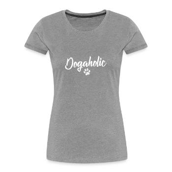 Hund Hunde Sprüche - Frauen Premium Bio T-Shirt - Grau meliert - Vorne - Mia (176cm)