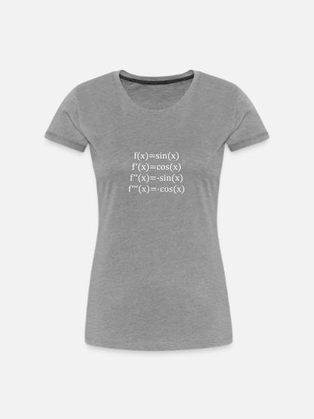 Sinus Ableitungen - Frauen Premium Bio T-Shirt - Grau meliert