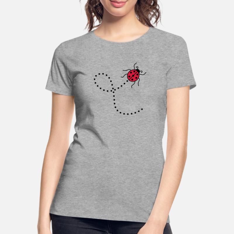 line dashed path path ladybug small sues Women's Premium Organic T-Shirt