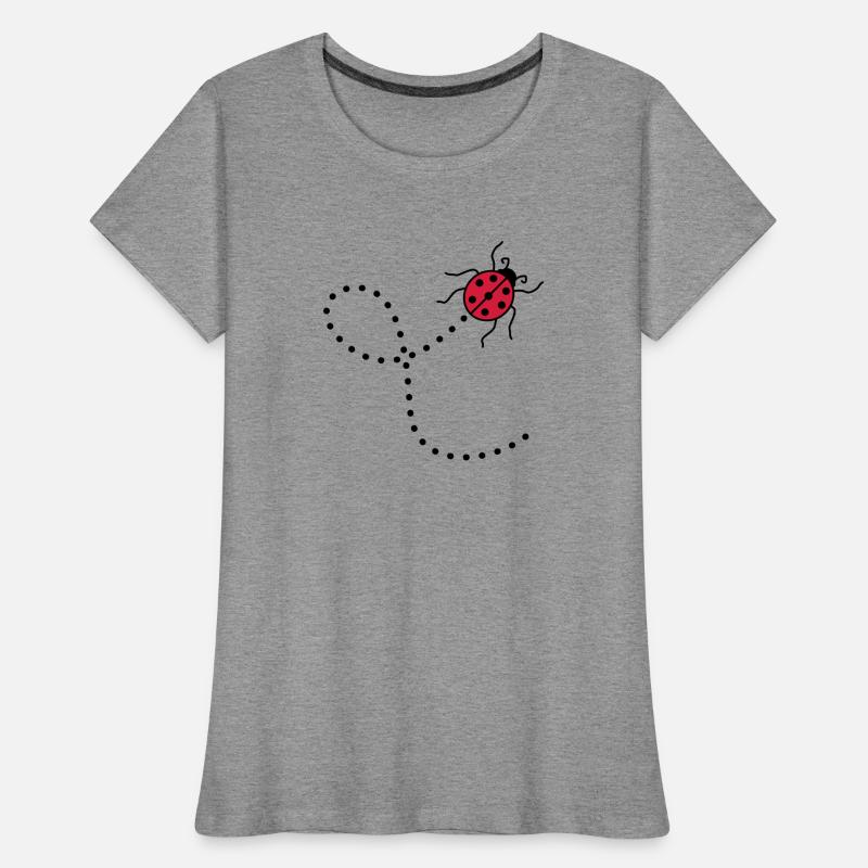 line dashed path path ladybug small sues Women's Premium Organic T-Shirt