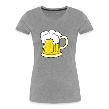 Bier - Frauen Premium Bio T-Shirt - Grau meliert - Vorne - Mia (176cm)