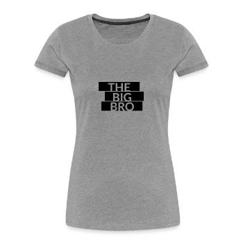 The Big Bro Schriftzug - Frauen Premium Bio T-Shirt - Grau meliert - Vorne - Mia (176cm)