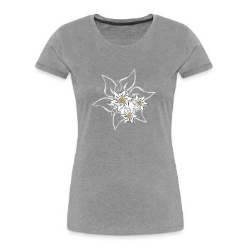 Edelweiss - Frauen Premium Bio T-Shirt - Grau meliert - Vorne - Mia (176cm)