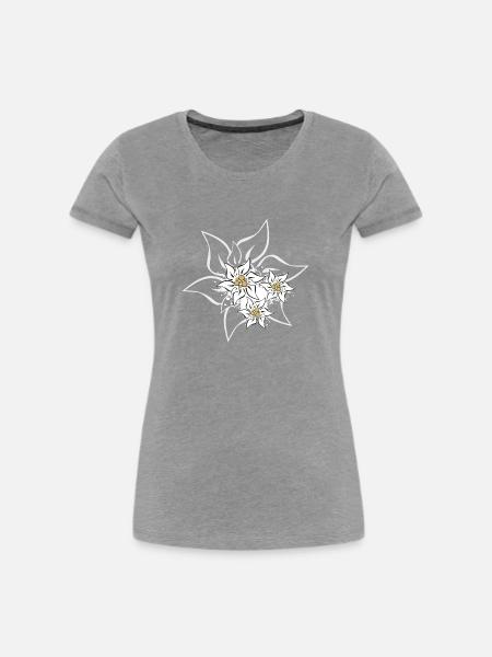 Edelweiss - Frauen Premium Bio T-Shirt - Grau meliert