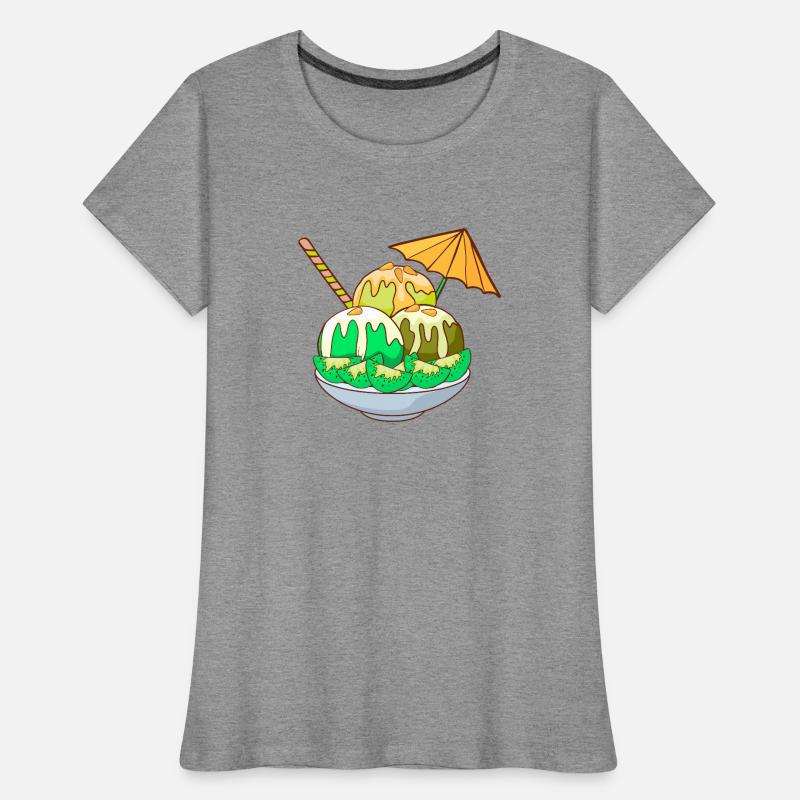 Crème glacée, crème glacée, crème glacée, crème glacée, boule, crème glacée, sundae T-shirt bio Premium Femme