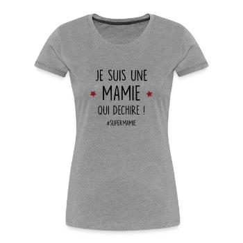 I am a granny who tears - Women's Premium Organic T-Shirt - heather grey - Front - Mia (176cm)