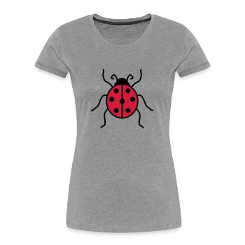marienkaefer klein suess niedlich kaefer rot punkt - Frauen Premium Bio T-Shirt - Grau meliert - Vorne - Mia (176cm)