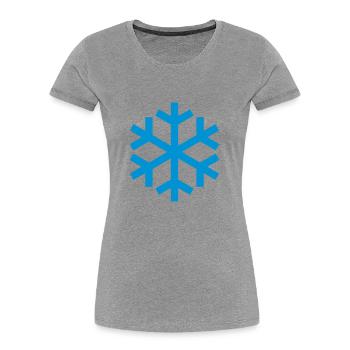 Schneeflocke Wetter Symbol Icon - Frauen Premium Bio T-Shirt - Grau meliert - Vorne - Mia (176cm)