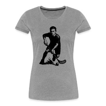Short and clear floorball - Women's Premium Organic T-Shirt - heather grey - Front - Mia (176cm)