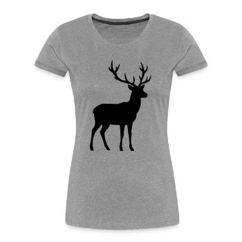 reh_rehlein - T-shirt bio Premium Femme - gris chiné - Devant - Mia (176cm)