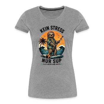  Funny SUP Paddleboard Board Stand Up paddel - Frauen Premium Bio T-Shirt - Grau meliert - Vorne - Mia (176cm)
