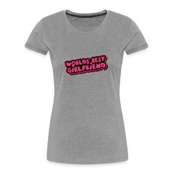 Worlds best Girlfriend Comic Cartoon - Frauen Premium Bio T-Shirt - Grau meliert - Vorne - Mia (176cm)