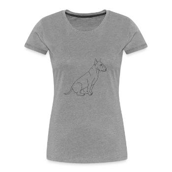 Bullterrier - Frauen Premium Bio T-Shirt - Grau meliert - Vorne - Mia (176cm)