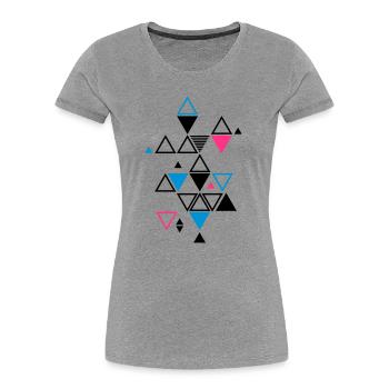 graphic pattern of triangles - Women's Premium Organic T-Shirt - heather grey - Front - Mia (176cm)