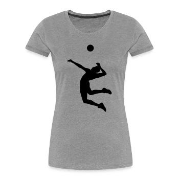volleyball - T-shirt bio Premium Femme - gris chiné - Devant - Mia (176cm)