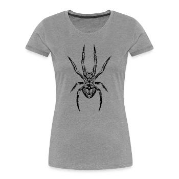 Le pouvoir de l’araignée : le symbole de la force et du mystère - T-shirt bio Premium Femme - gris chiné - Devant - Mia (176cm)