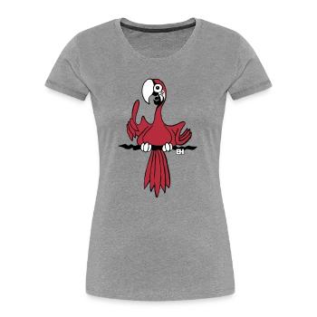 Vibrant Parrot Illustration for Apparel - Women's Premium Organic T-Shirt - heather grey - Front - Mia (176cm)