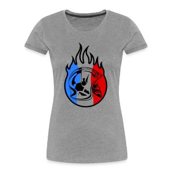 casque sp flamme 3b - T-shirt bio Premium Femme - gris chiné - Devant - Mia (176cm)