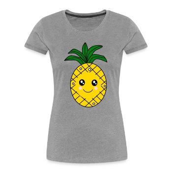 Kawaii Pineapple Kawaii Fruits Kawaii Fruit - Women's Premium Organic T-Shirt - heather grey - Front - Mia (176cm)