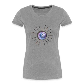 Cute kitten in soft colors - Women's Premium Organic T-Shirt - heather grey - Front - Mia (176cm)