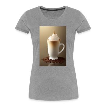 Coffee, coffee beans - Women's Premium Organic T-Shirt - heather grey - Front - Mia (176cm)