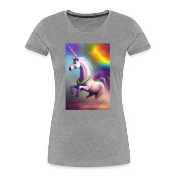 Unicorn - Women's Premium Organic T-Shirt - heather grey - Front - Mia (176cm)