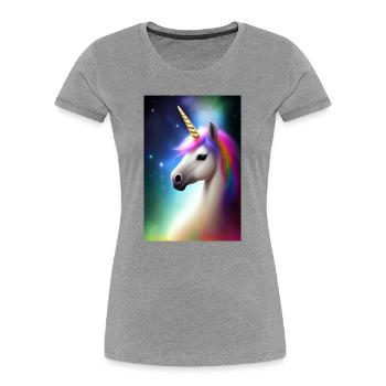 Unicorn - Women's Premium Organic T-Shirt - heather grey - Front - Mia (176cm)