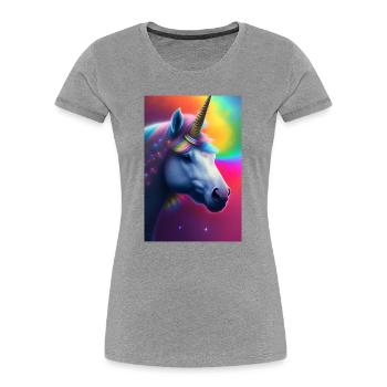 Unicorn - Women's Premium Organic T-Shirt - heather grey - Front - Mia (176cm)