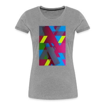 Neon Geometrische Dreiecks-Komposition - Frauen Premium Bio T-Shirt - Grau meliert - Vorne - Mia (176cm)