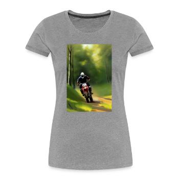 Motocross Riding - Women's Premium Organic T-Shirt - heather grey - Front - Mia (176cm)