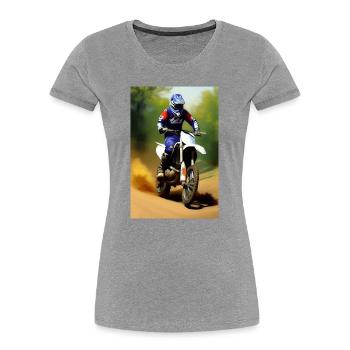 Motocross Riding - Women's Premium Organic T-Shirt - heather grey - Front - Mia (176cm)