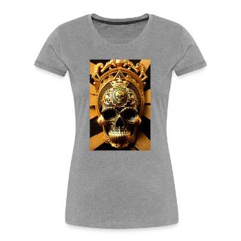 Mayan skull - T-shirt bio Premium Femme - gris chiné - Devant - Mia (176cm)