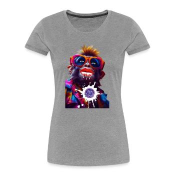 Du rockst meine Welt - Frauen Premium Bio T-Shirt - Grau meliert - Vorne - Mia (176cm)
