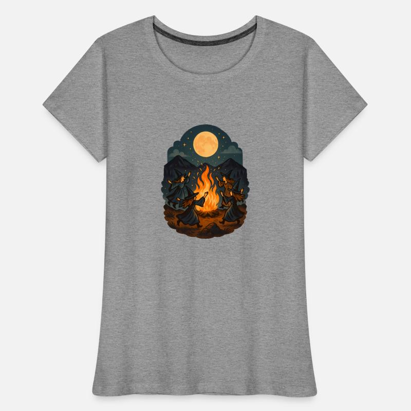 Witch Dance at Full Moon – Magic Fire Ritual Women's Premium Organic T-Shirt