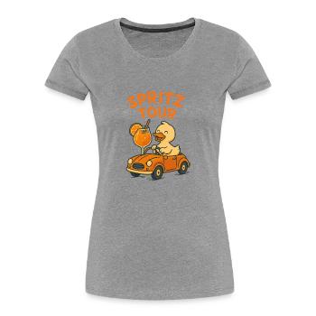 Spritz Tour mit Ente – Lustiges Sommer-Shirt für A - Frauen Premium Bio T-Shirt - Grau meliert - Vorne - Mia (176cm)
