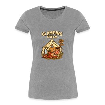Glamping Dream Festival Queen Diva Style Women - Women's Premium Organic T-Shirt - heather grey - Front - Mia (176cm)