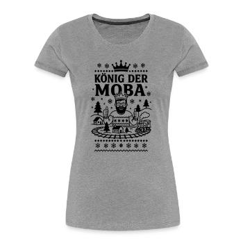 Modellbahn König - Frauen Premium Bio T-Shirt - Grau meliert - Vorne - Mia (176cm)