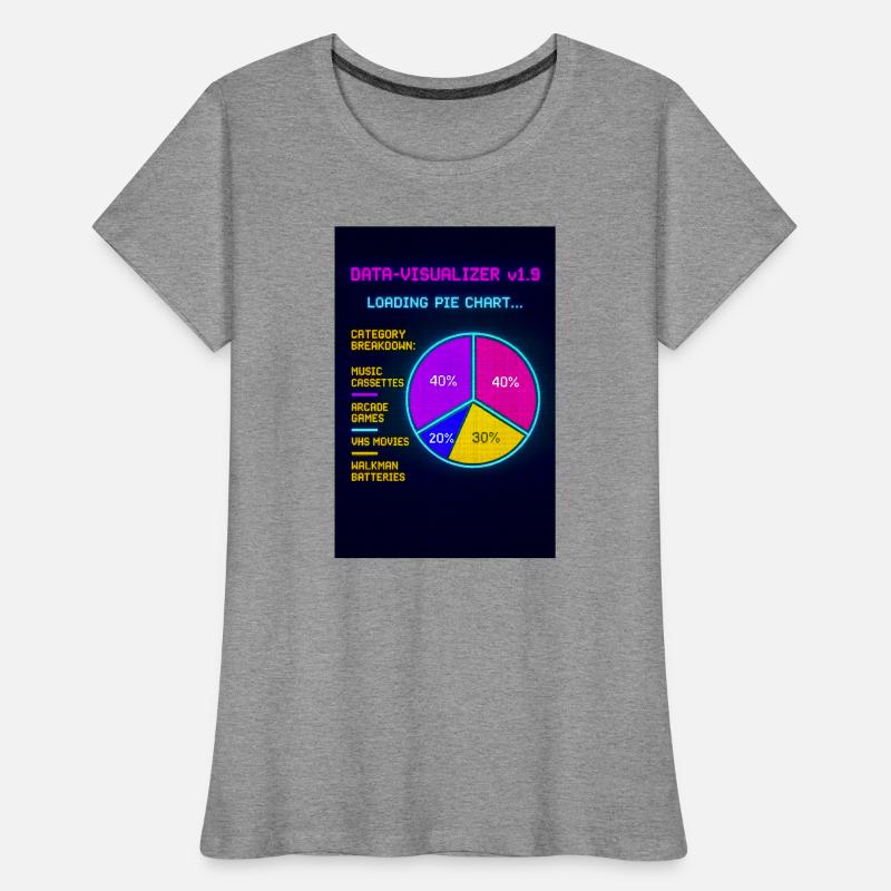 Neon Pie Chart Retro Visual Women's Premium Organic T-Shirt