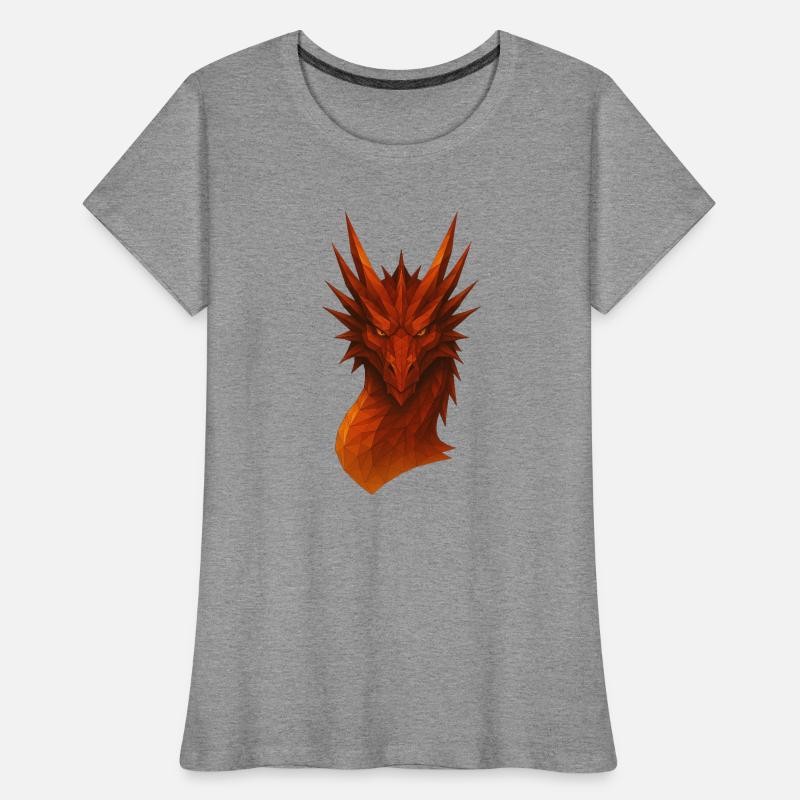 Flammender Lowpoly Drache Frauen Premium Bio T-Shirt
