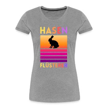 Bunny Whisperer - Women's Premium Organic T-Shirt - heather grey - Front - Mia (176cm)