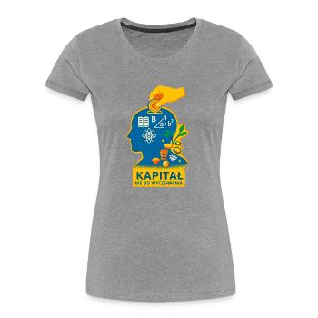 INEXHAUSTIBLE CAPITAL - Women's Premium Organic T-Shirt - heather grey - Front - Mia (176cm)