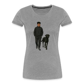 Matt  - Frauen Premium Bio T-Shirt - Grau meliert - Vorne - Mia (176cm)