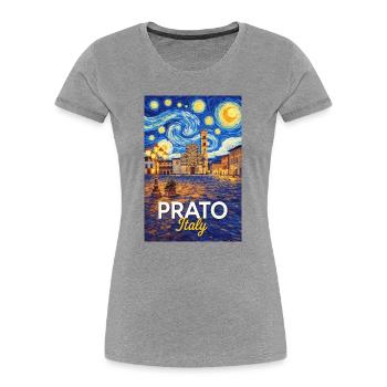 Prato, Italien. - Frauen Premium Bio T-Shirt - Grau meliert - Vorne - Mia (176cm)