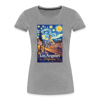 Los Angeles, California - Women's Premium Organic T-Shirt - heather grey - Front - Mia (176cm)
