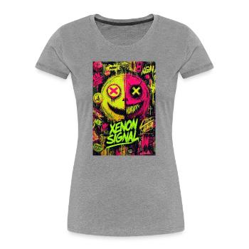 Xenon Signal Graffiti - Women's Premium Organic T-Shirt - heather grey - Front - Mia (176cm)